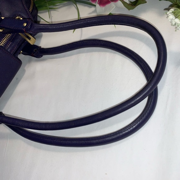 Cole Haan Alexa Blue Leather Satchel - Picture 6 of 12